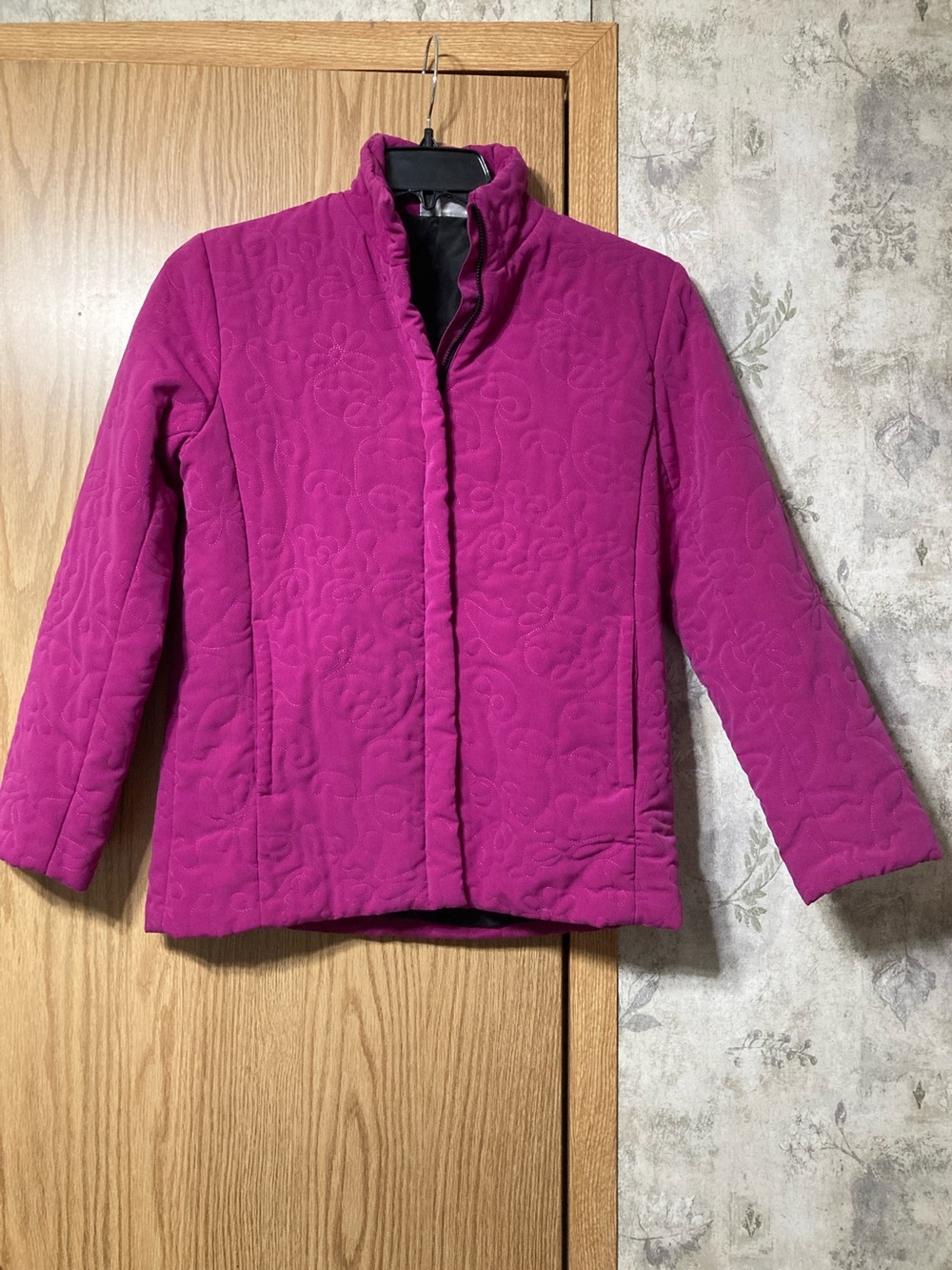 Chico's Design Pink Purple Quilted Jacket Size 0